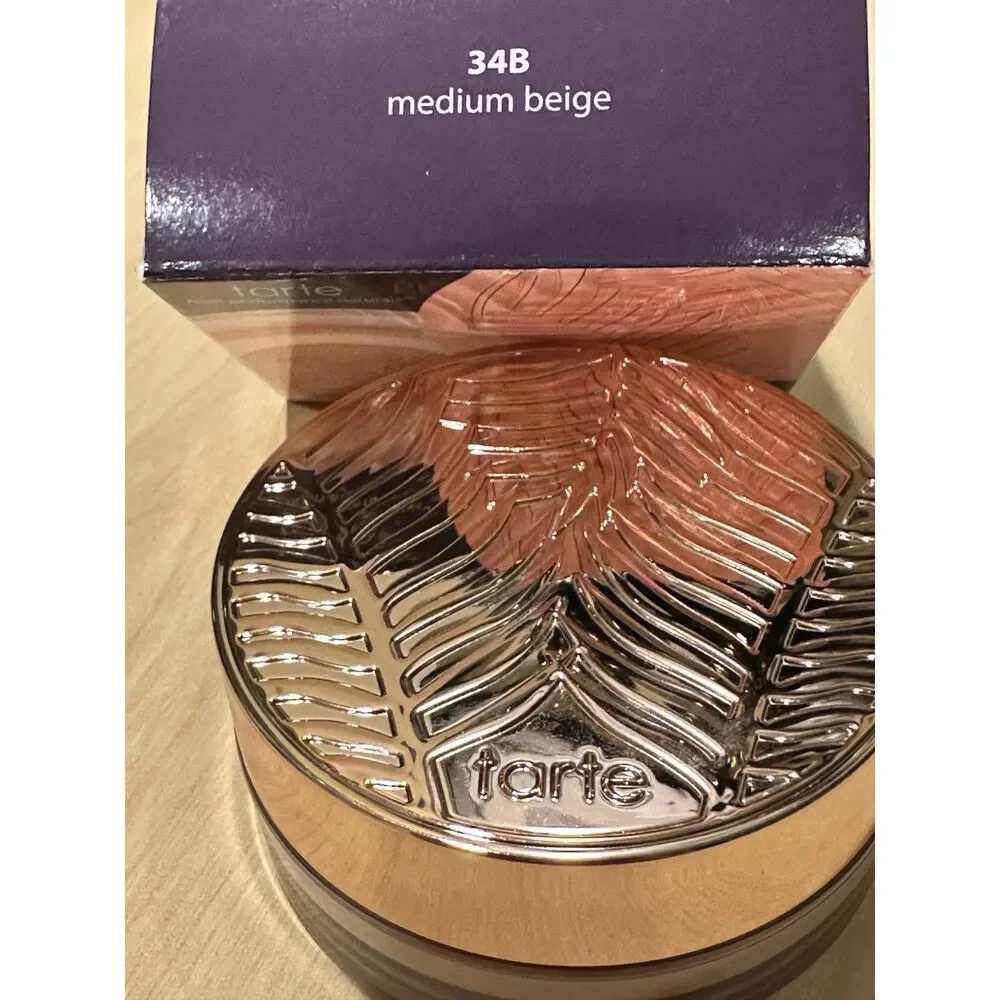 Tarte Amazonian Clay Gem Powder Foundation 34B Medium Beige 0.35 oz NIB NWT